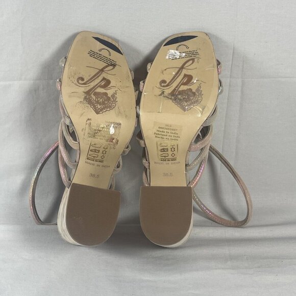 Free People Women's Multicolor Strappy Block Heel COLETTE Sandals Shoe Size 8.5‎ - Picture 8 of 9